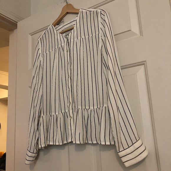 Rails button down striped peplum blouse size L - Picture 4 of 11